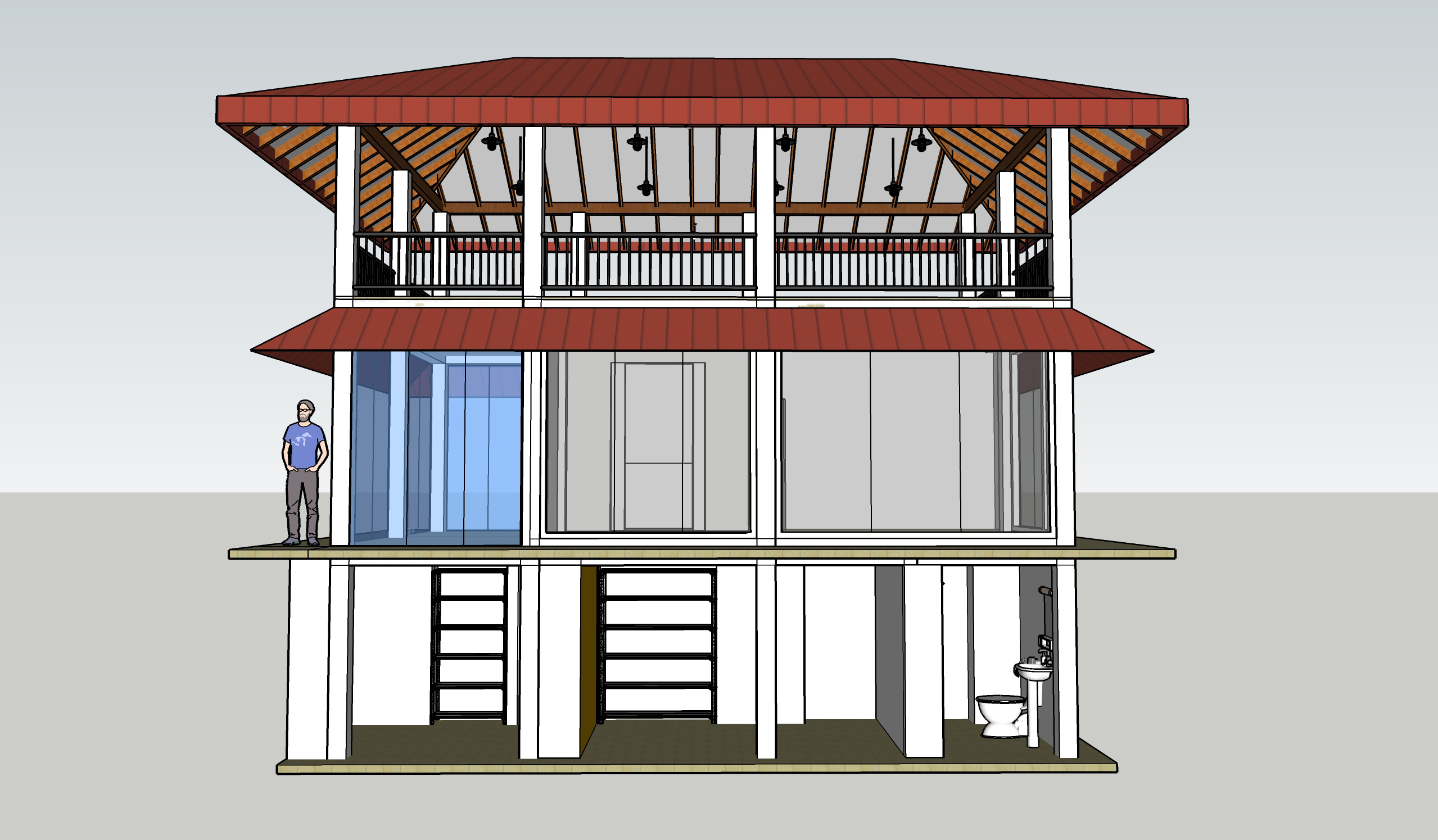 Construction project of three-story accommodation building